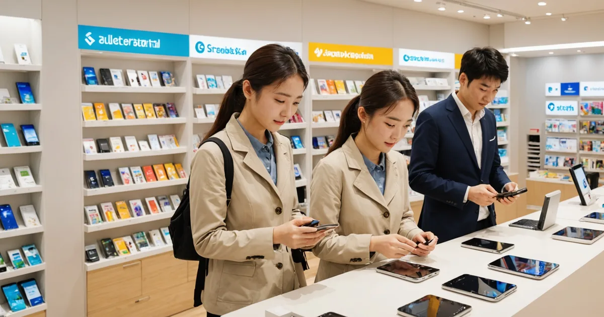 Bar chart showing daily foot traffic counts across a week in a telecom retail store